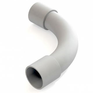  Угол поворотный 90° для труб 25мм плавный (серый)